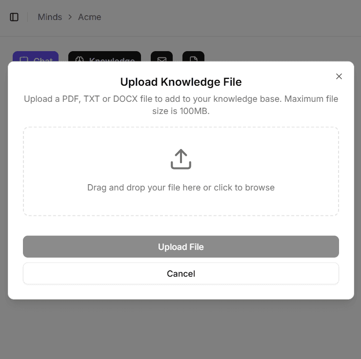 Upload feature showcase